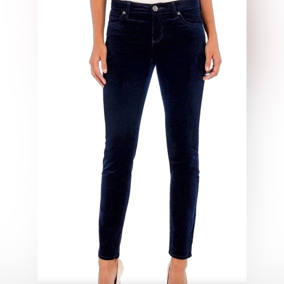 Kut From The Kloth Diana Skinny Stretch Corduroy Pants Blue Sz 16 - Picture 1 of 13
